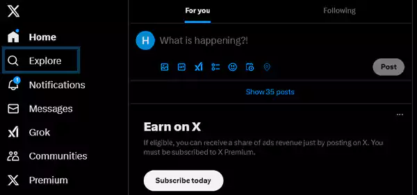 Explore-option-on-Twitter